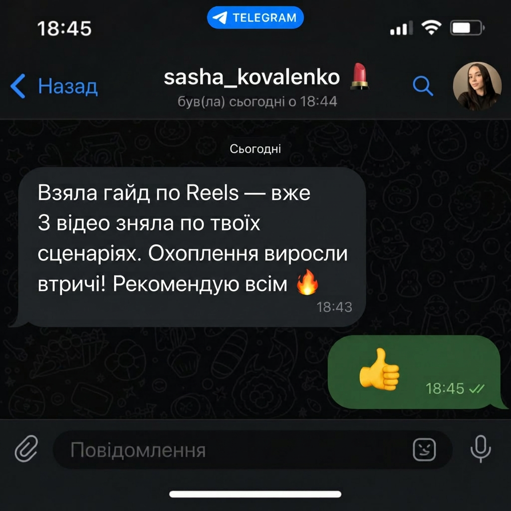 Відгук: охоплення виросли втричі після гайду по Reels